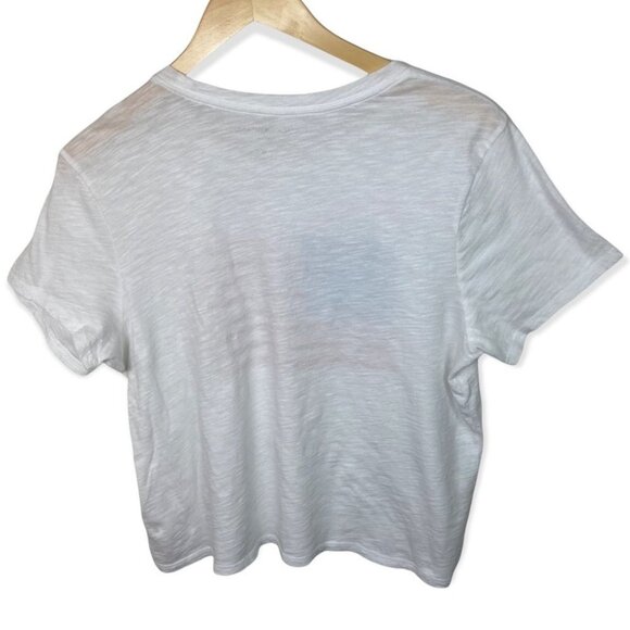 NEW Lucky Brand White Tee American Flag T-Shirt Size Medium Cotton Short Sleeve - Picture 3 of 9